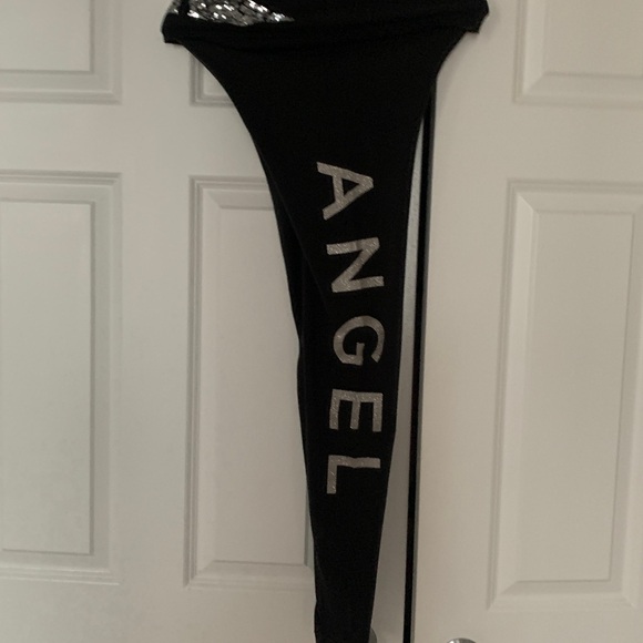 PINK Victoria's Secret Black Leggings with Silver Details - Picture 2 of 2